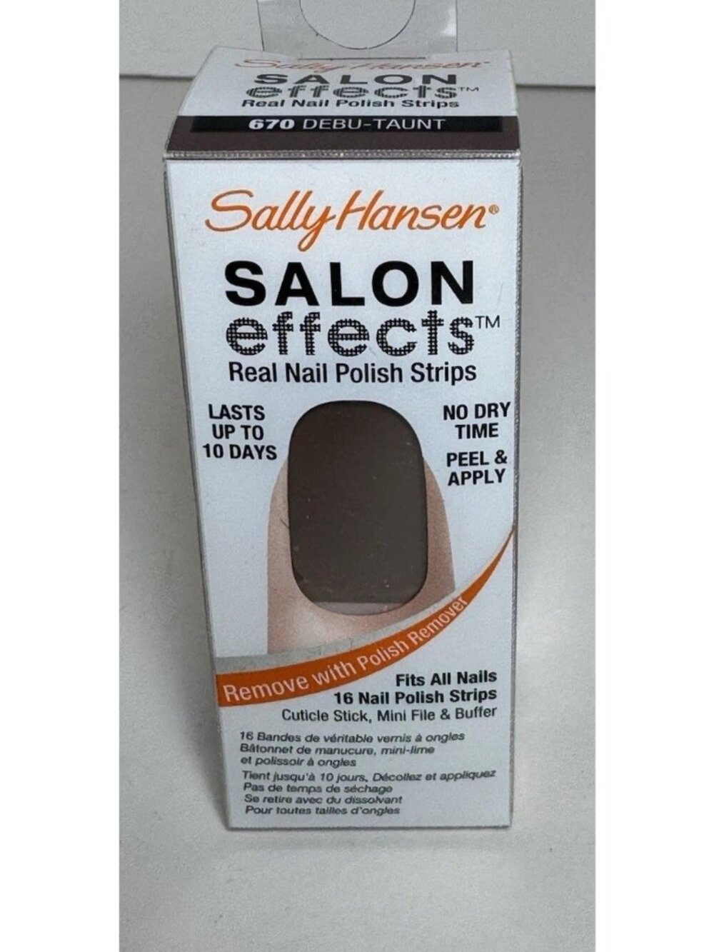 NEW SALLY HANSEN SALON EFFECTS REAL NAIL POLISH STRIPS 670 DEBU-TAUNT Sealed